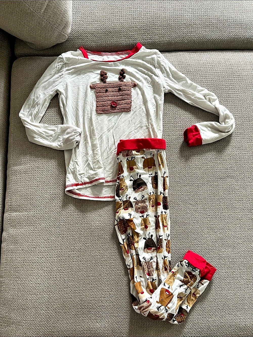 💙5 for $10💙 Bamboo Mud Pie Reindeer Crochet Pajama Set 5t